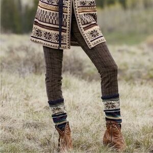 •SALE• Peruvian Connection Brown Plaid Midrise Moleskin Pants Casual Boho Women